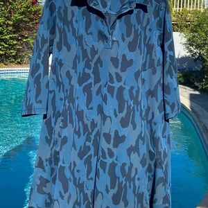 Blue 3/4 Sleeve Dress